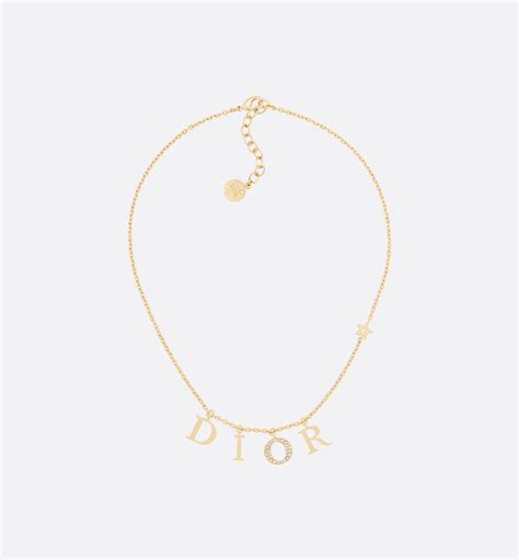 dior gold logo d necklace|necklace that says Dior.